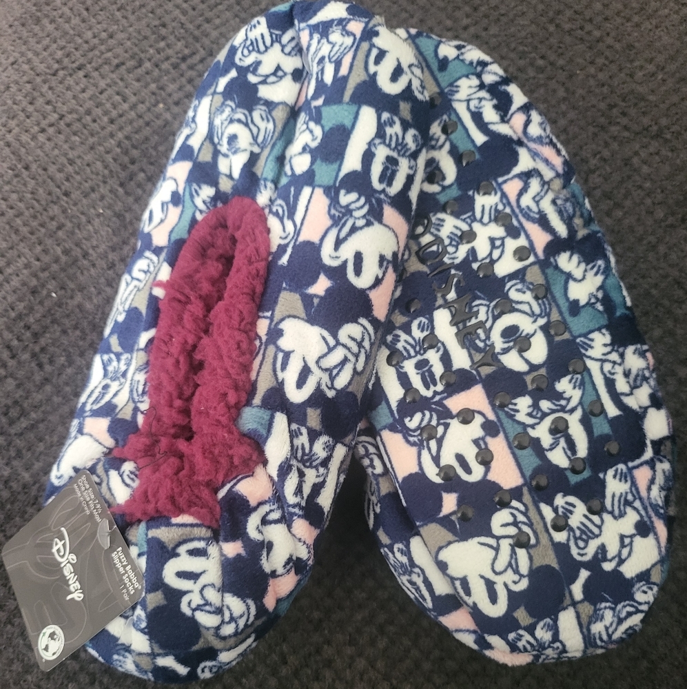 Disney Mickey Mouse Photo Reel Fuzzy Slipper Socks